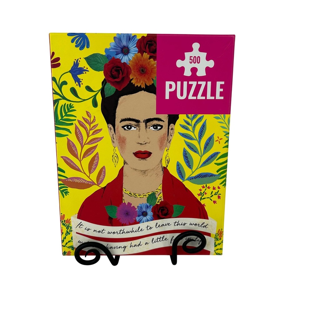 Frida Kahlo Portrait 500 Piece Jigsaw Puzzle Floral COMPLETE